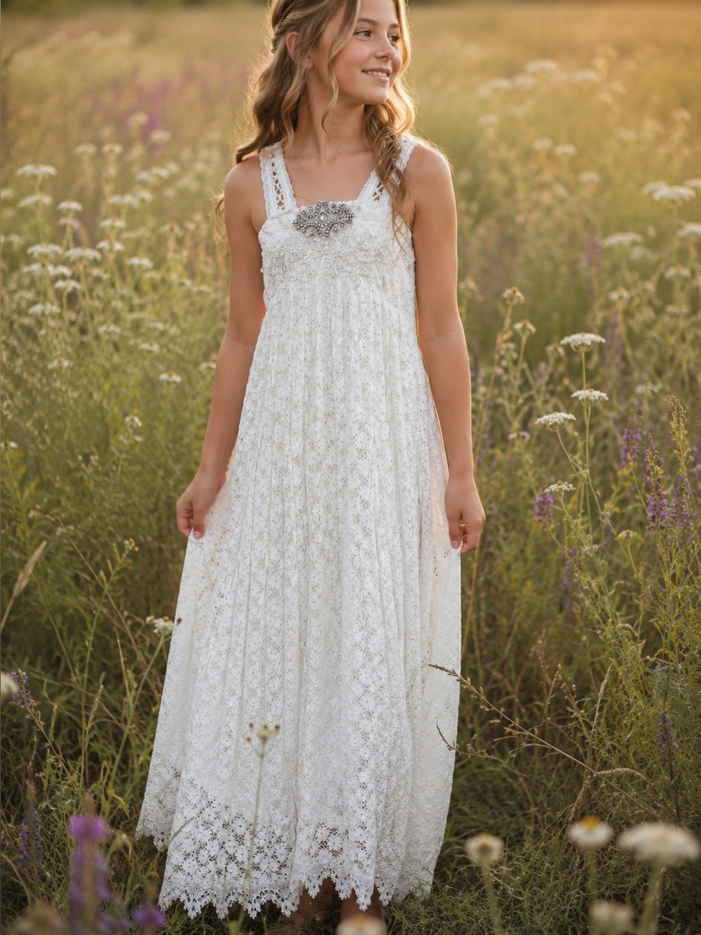 Dollcake Lace Country Embellished Maxi Dress Photography Whimsical Girls 7/8
